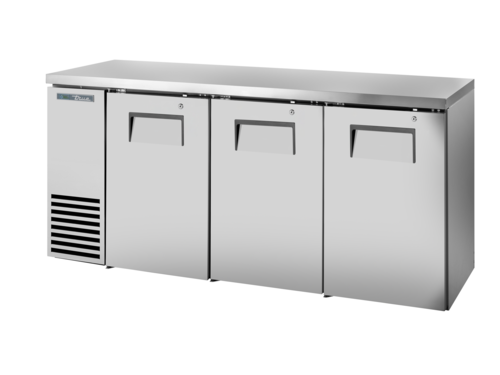 True TBB24-72-3S-Z1-SFT-S-1 72 1/8" Solid Door Back Bar Cooler