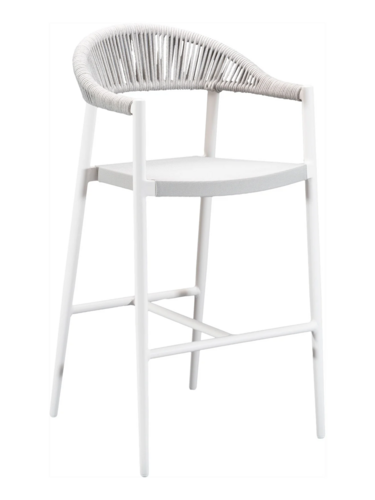 Florida Seating BRP-01 A WHITE-LT GRAY 23" Patio Barstool