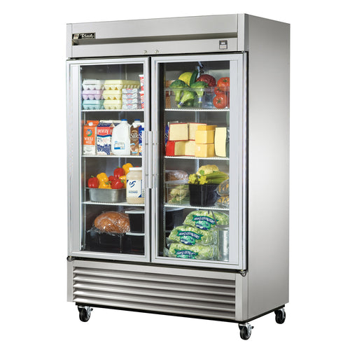 True TS-49G-HC~FGD01 54 1/8" 2 Section Glass Door Reach-In Refrigerator