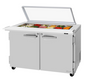 Turbo Air PST-48-18-N-GL 48 1/4" 2 Doors 18 Pan Mega Top Sandwich / Salad Prep Table