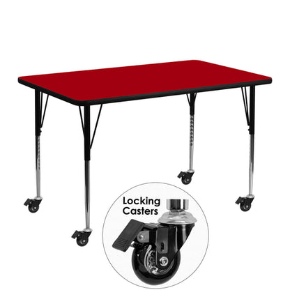 Flash Furniture XU-A2448-REC-RED-T-A-CAS-GG Dining Table