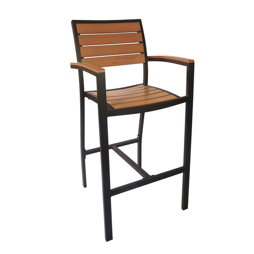 BFM Seating PH101BTKBL 18 3/4" Patio Barstool