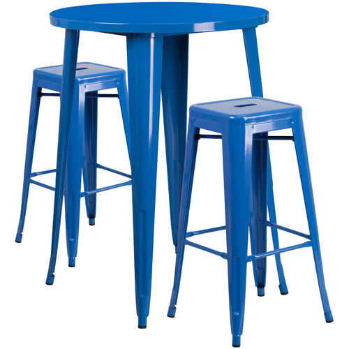 Flash Furniture CH-51090BH-2-30SQST-BL-GG Patio Dining Set