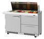 Turbo Air PST-48-18-D2R(L)-FB-N 48 1/4" 1 Door 18 Pan Mega Top Sandwich / Salad Prep Table