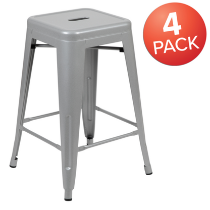 Flash Furniture 4-ET-31320-24-SV-R-GG 16" Barstool