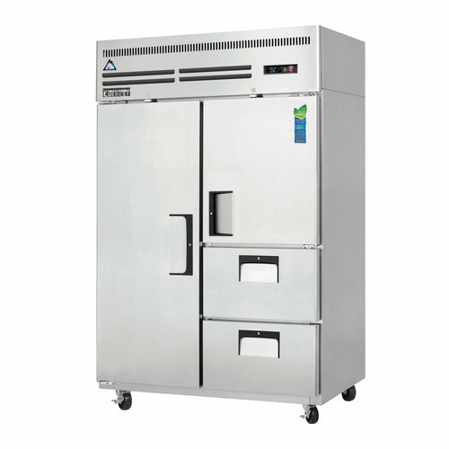 Everest ESR2D2 49 5/8" 2 Section Solid Door Reach-In Refrigerator