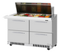 Turbo Air PST-48-18-D4-FB-N 48 1/4" 4 Drawer 18 Pan Mega Top Sandwich / Salad Prep Table