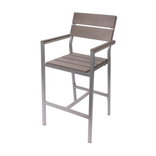 BFM Seating PH201BGRTK-SG 19 1/2" Patio Barstool