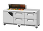 Turbo Air TST-72SD-12S-D4R(L)-FB-N(-LW) 72 5/8" 1 Door 12 Pan Sandwich / Salad Prep Table