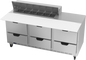 Beverage-Air SPED72HC-12C-6 72" 6 Drawer 12 Pan Sandwich / Salad Prep Table
