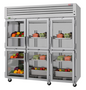 Turbo Air PRO-77-6R-G-N 77 3/4" 3 Section Glass Door Reach-In Refrigerator