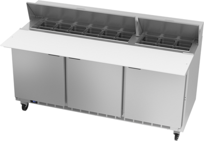 Beverage-Air SPE72HC-18C 72" 3 Doors 19 Pan Sandwich / Salad Prep Table