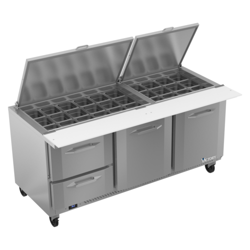 Victory VSPD72HC-30B-2 72" Mega Top Sandwich / Salad Prep Table