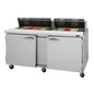 Turbo Air PST-72-N 72 5/8" 2 Doors 19 Pan Sandwich / Salad Prep Table