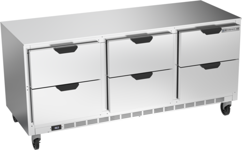 Beverage-Air UCRD72AHC-6 72" Solid Door Undercounter Refrigerator