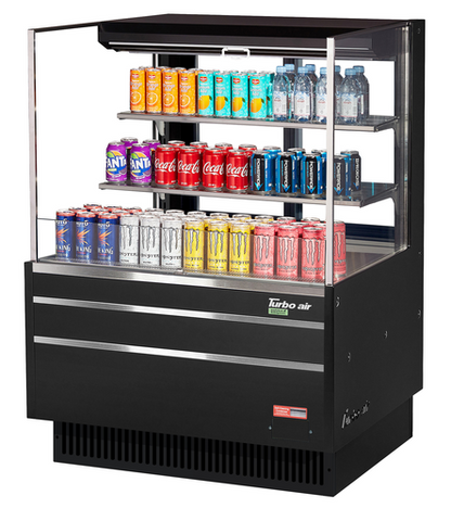 Turbo Air TOM-36L-UFD-W(B)-3S-N 34 3/4" Open Air Merchandiser