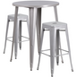 Flash Furniture CH-51090BH-2-30SQST-SIL-GG Patio Dining Set
