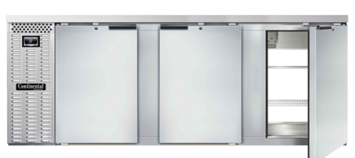 Continental Refrigerator BB90NSSPT 90" Solid Door Back Bar Cooler