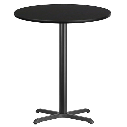 Flash Furniture XU-RD-36-BLKTB-T3030B-GG Dining Table