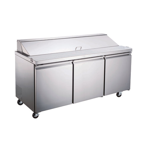 Omcan 50048 70 3/8" 3 Doors 19 Pan Sandwich / Salad Prep Table