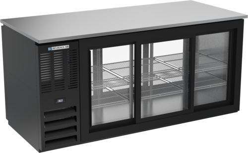 Beverage-Air BB72HC-GS-PT-B 72" Glass Door Back Bar Cooler