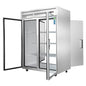 Everest ESPT-2G-2S 49 5/8" 2 Section Solid & Glass Door Pass-Thru Refrigerator