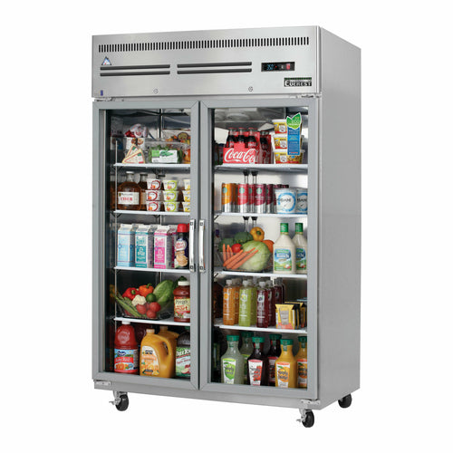 Everest ESGR2 49 5/8" 2 Section Glass Door Reach-In Refrigerator