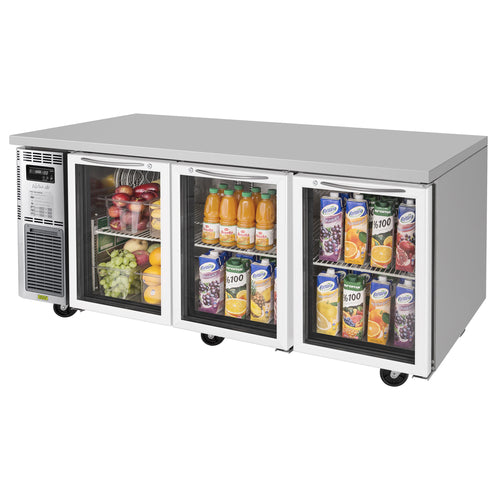 Turbo Air JUR-72-G-N 70 7/8" Glass Door Undercounter Refrigerator