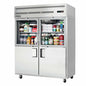 Everest EGSWH4 59" 2 Section Solid & Glass Door Reach-In Refrigerator