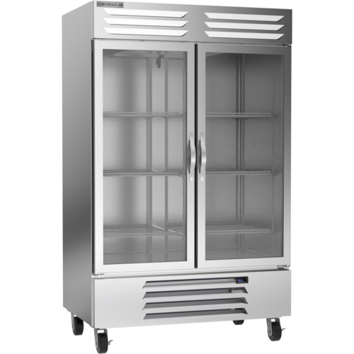 Beverage-Air RB49HC-1G 52" 2 Section Glass Door Reach-In Refrigerator
