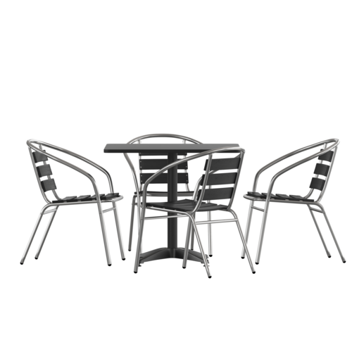 Flash Furniture TLH-ALUM-32SQ-017BK4-GG 31 1/2" Patio Dining Set