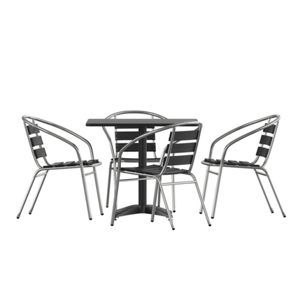 Flash Furniture TLH-ALUM-32SQ-017BK4-GG 31 1/2" Patio Dining Set