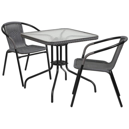 Flash Furniture TLH-073SQ-037GY2-GG Patio Dining Set