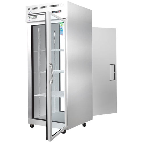 Everest ESPT-1G-1S 29 1/4" 1 Section Solid & Glass Door Pass-Thru Refrigerator