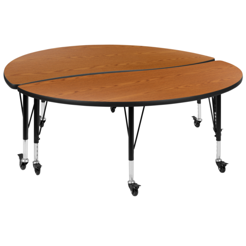 Flash Furniture XU-GRP-A60-HCIRC-OAK-T-P-CAS-GG 60" Dining Table