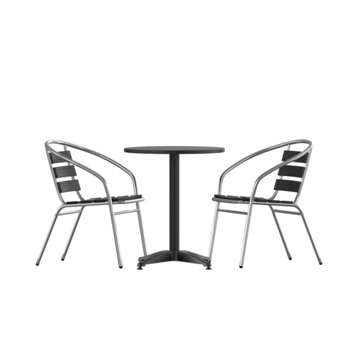 Flash Furniture TLH-ALUM-24RD-017BK2-GG 23 1/2" Patio Dining Set