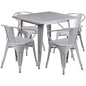 Flash Furniture ET-CT002-4-70-SIL-GG Patio Dining Set