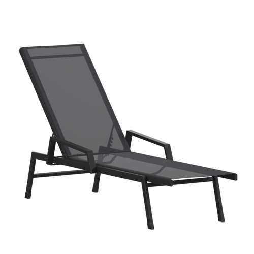 Flash Furniture JJ-LC323-BLK-BLK-GG 29 1/2" Patio Lounge Seating
