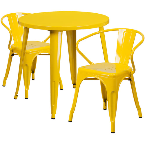 Flash Furniture CH-51090TH-2-18ARM-YL-GG Patio Dining Set