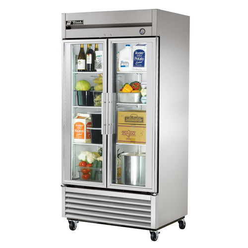 True T-35G-HC~FGD01 39 5/8" 2 Section Glass Door Reach-In Refrigerator