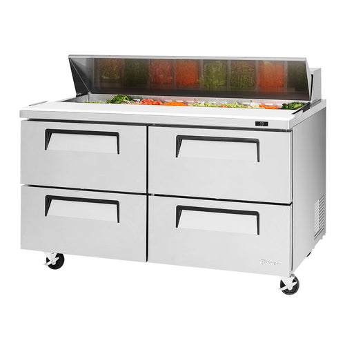 Turbo Air TST-60SD-D4-N 60 1/4" 4 Drawer 16 Pan Sandwich / Salad Prep Table