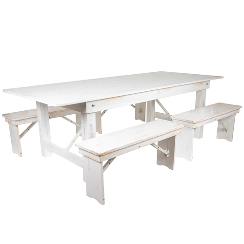 Flash Furniture XA-FARM-2-WH-GG 40" Dining Table