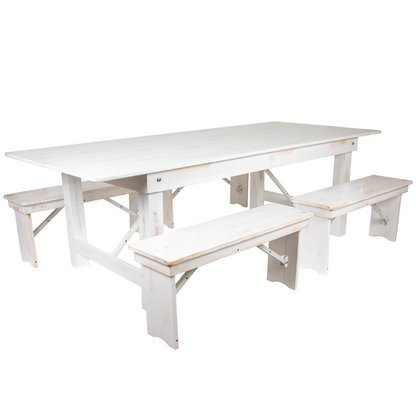 Flash Furniture XA-FARM-2-WH-GG 40" Dining Table