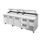 True TPP-AT-119D-2-HC 119 1/4" 3 Doors Pizza Prep Table