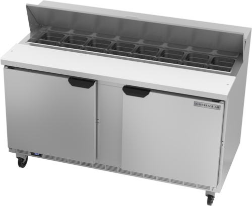 Beverage-Air SPE60HC-16 60" 2 Doors 16 Pan Sandwich / Salad Prep Table