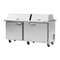 Turbo Air PST-72-30-N-DS 72 5/8" 2 Doors 30 Pan Mega Top Sandwich / Salad Prep Table