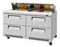 Turbo Air TST-60SD-D4-FB-N 60 1/4" 4 Drawer 16 Pan Sandwich / Salad Prep Table