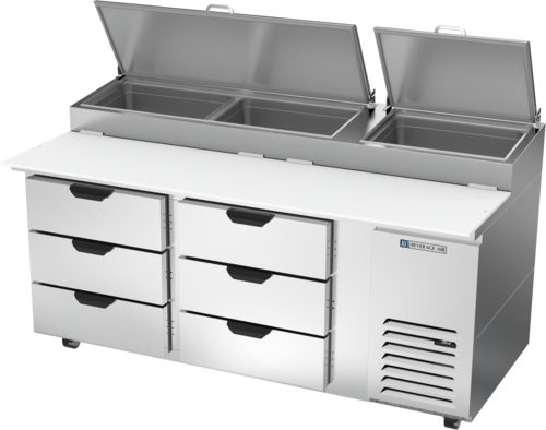 Beverage-Air DPD72HC-6 72" 6 Drawer Pizza Prep Table