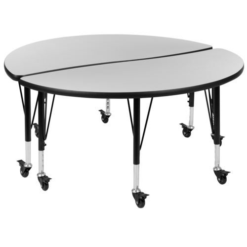 Flash Furniture XU-GRP-A48-HCIRC-GY-T-P-CAS-GG 47 1/2" Dining Table