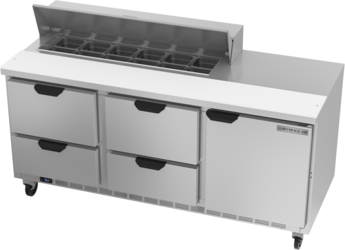 Beverage-Air SPED72HC-12-4 72" 1 Door 12 Pan Sandwich / Salad Prep Table